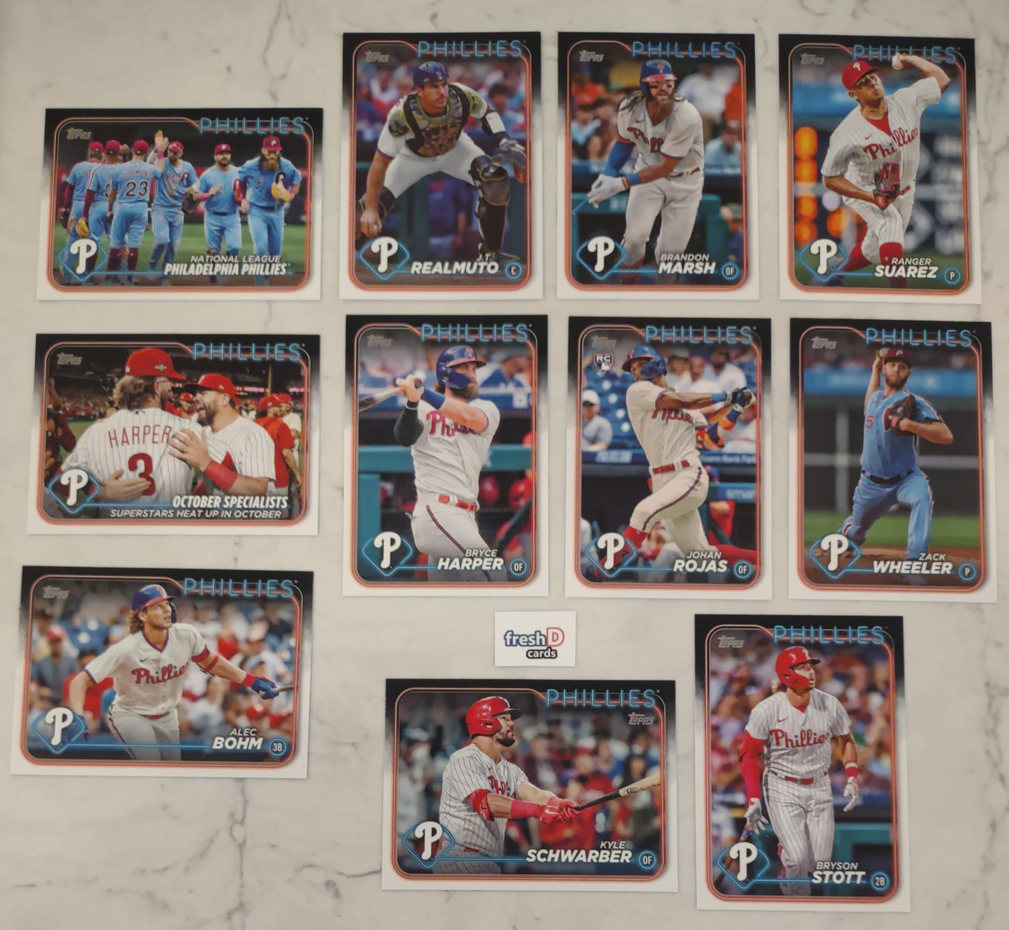 2024 Topps Series 1 Team Set In Hand Philadelphia Phillies Bryce Harper plaque