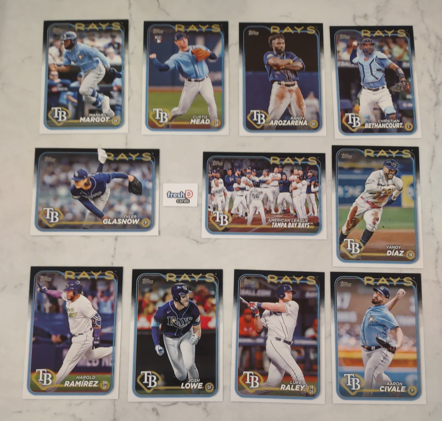 2024 Topps Series 1 Team Set In Hand Tampa Bay Rays Curtis Mead RC plaque