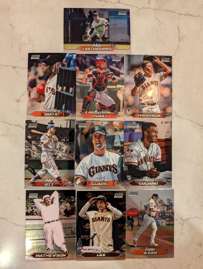 2024 Topps Stadium Club CHROME Team Set (13) San Francisco Giants Posey Will Clark Lee plaque
