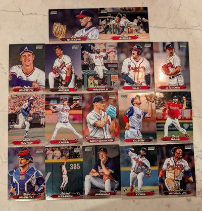 2024 Topps Stadium Club CHROME Team Set (17) Atlanta Braves Acuna Strider Chipper plaque