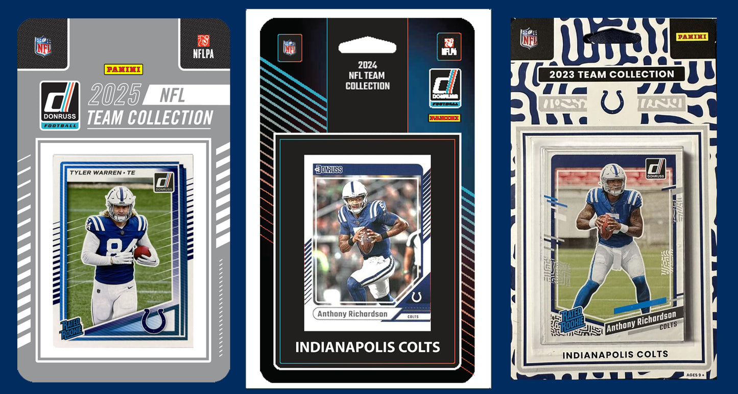 2025 2024 2023 Donruss NFL Factory Sealed Team Set 3 Pack Indianapolis Colts Tyler Warren