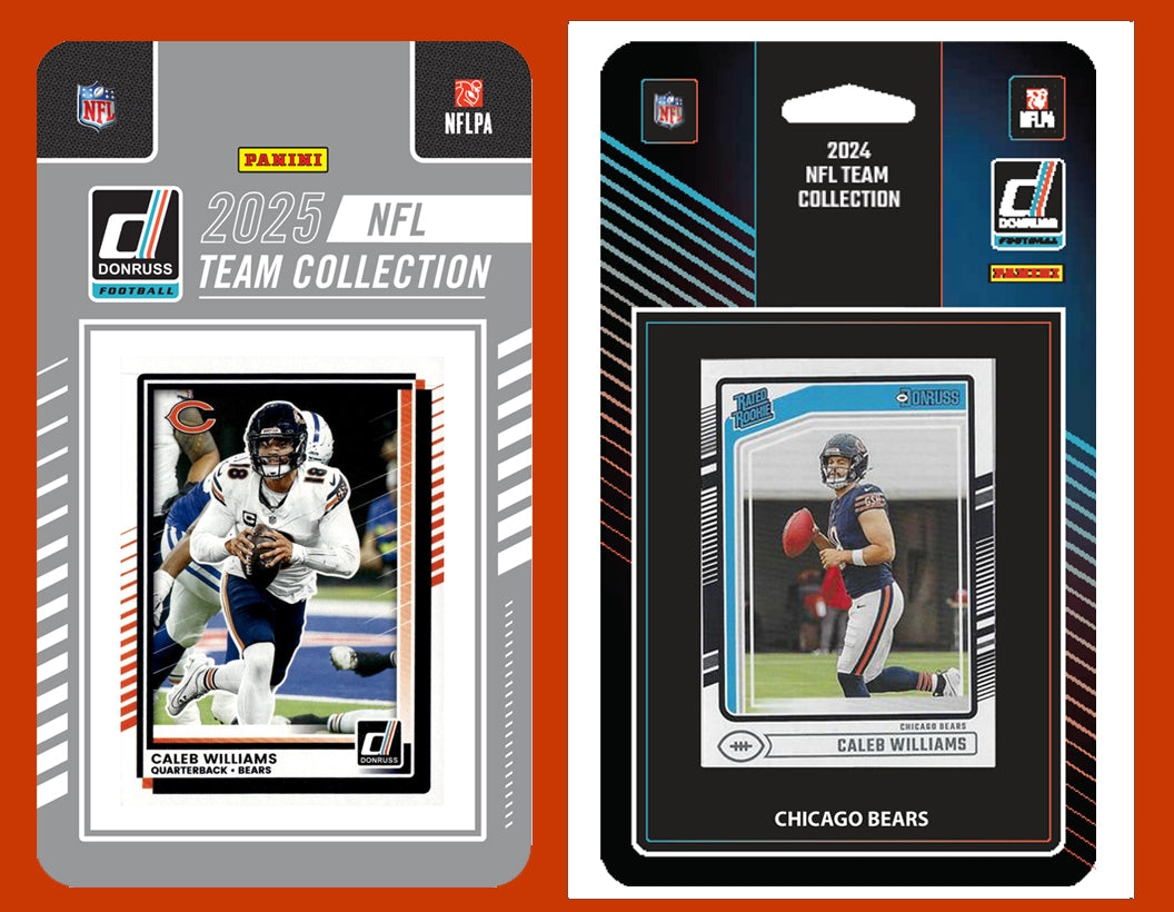 2025 2024 Donruss NFL Factory Sealed Team Set 2 Pack Chicago Bears Caleb WIlliams