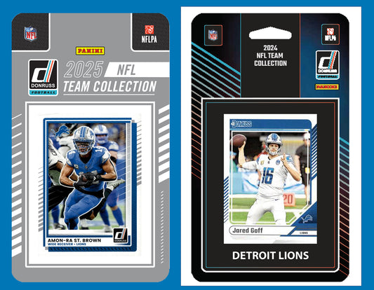 2025 2024 Donruss NFL Factory Sealed Team Set 2 Pack Detroit Lions Jared Goff Gibbs Brown