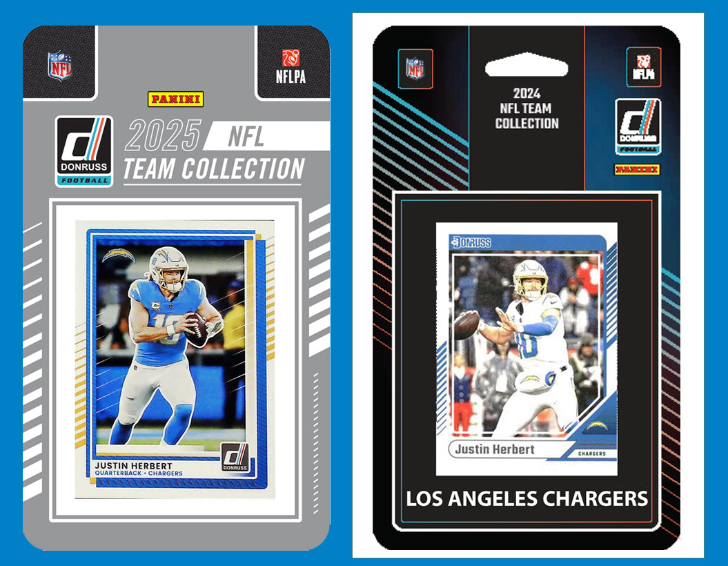 2025 2024 Donruss NFL Factory Sealed Team Set 2 Pack Los Angeles Chargers Justin Herbert