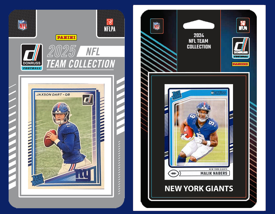 2025 2024 Donruss NFL Factory Sealed Team Set 2 Pack New York Giants Jaxson Dart Nabers RC