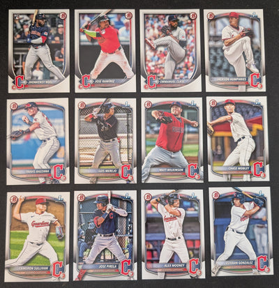 2025 BOWMAN Paper Prospects Team Set BP Cleveland Guardians Travis Bazzana Mooney plaque