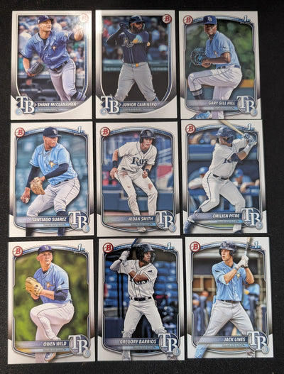 2025 BOWMAN Paper Prospects Team Set BP Tampa Bay Rays Caminero Aidan Smith plaque