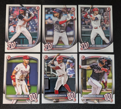 2025 BOWMAN Paper Prospects Team Set BP Washington Nationals Lomavita Crews James Wood plaque