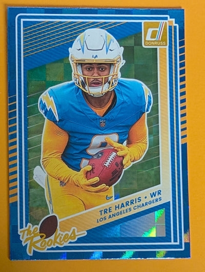 2025 DONRUSS The Rookies Foil Insert Tre Harris Los Angeles Chargers RC #29 plaque