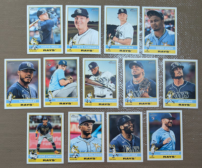 2025 Topps Heritage Baseball Team Set 13 Cards Tampa Bay Rays Junior Caminero Morel plaque