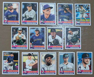 2025 Topps Heritage Baseball Team Set 14 Cards Colorado Rockies Tovar Doyle Amador plaque