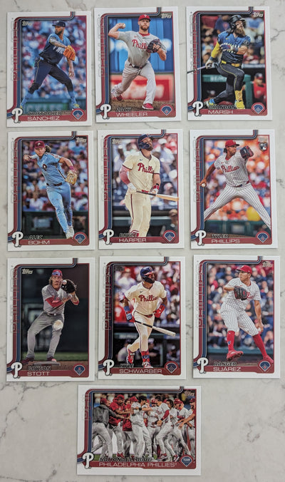 2025 Topps Series 1 + 2 Baseball Team Set 23 Cards Philadelphia Phillies Bryce Harper Nola Realmuto plaque