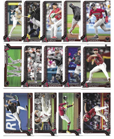 2025 Topps Series 1 Baseball Team Set 14 Cards Arizona Diamondbacks Corbin Carroll plaque