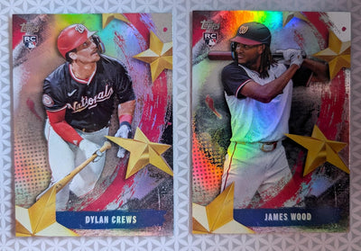 2025 Topps Series 1 Stars of MLB Baseball Card SMLB Dylan Crews and James Wood Rookie Cards Washington Nationals plaque