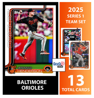 2025 Topps Series 1 Team Set (13) Baltimore Orioles Holliday Gunnar Henderson Coby Mayo RC plaque