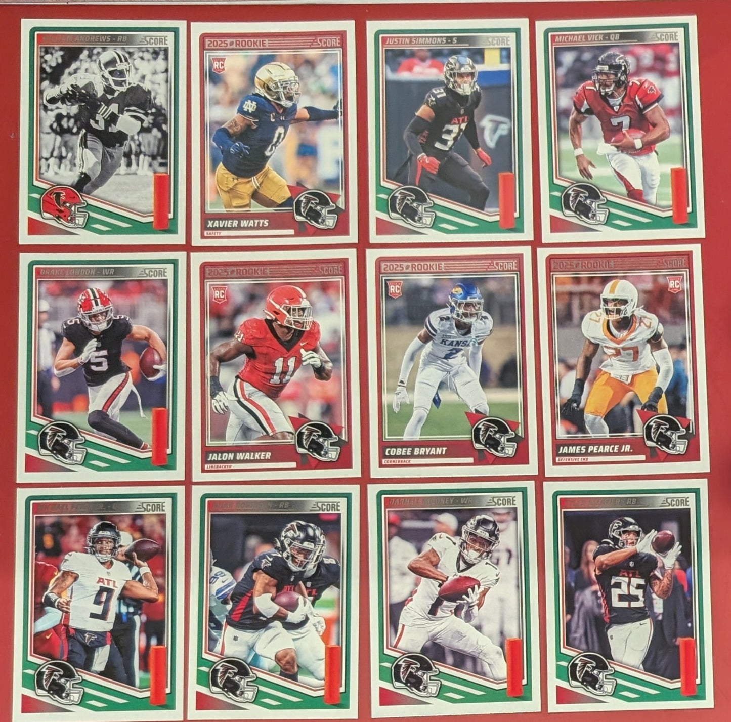2025 SCORE NFL Atlanta Falcons Team Set + 2024 Donruss Michael Penix Jr Rated Rookie