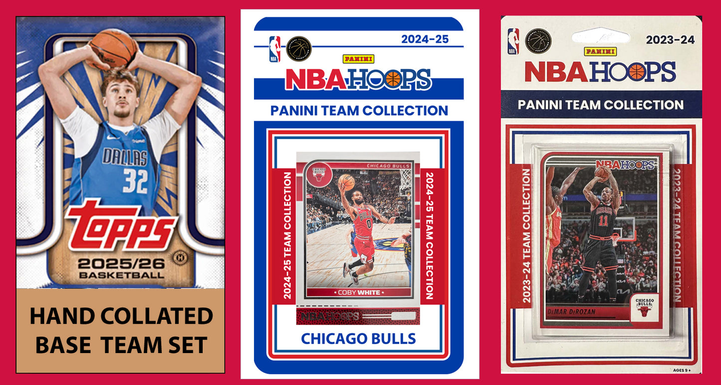 2025-26 Topps Chicago Bulls NBA Team Set + 2024 2023 Panini Hoops Coby White