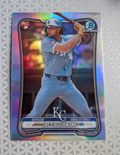2026 Bowman Chrome Rookie Red RC Logo Jac Caglianone RC #75 - Kansas City Royals