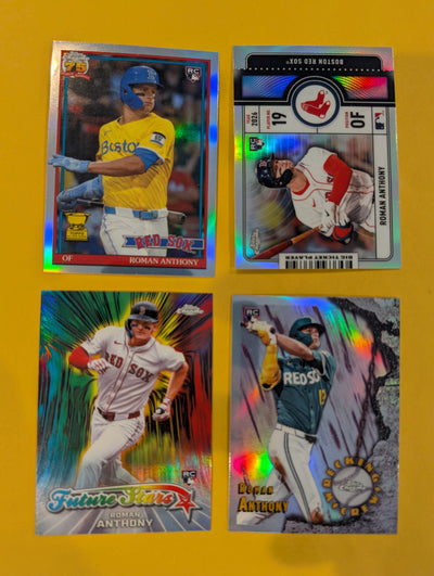 2026 Topps Chrome Roman Anthony Rookie Insert Lot — Boston Red Sox (4 Cards)