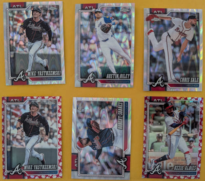 2026 Topps Chrome Atlanta Braves Ray Wave Seams Riley Sale Yastrzemski Albies