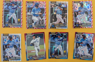 2026 Topps Chrome Kansas City Royals Ray Wave Red White Blue Seams Jensen Ragans