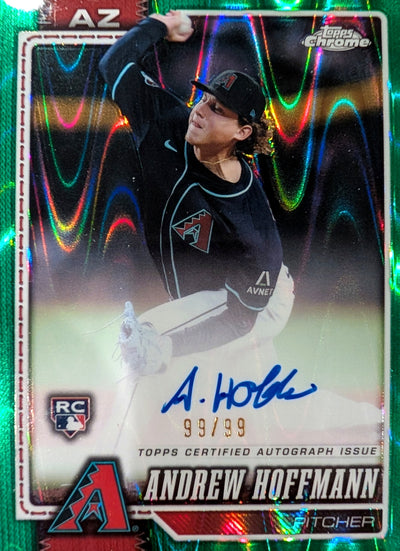 2026 Topps Chrome Andrew Hoffmann Green Ray Wave Refractor SP Rookie Autograph /99 #RA-AH