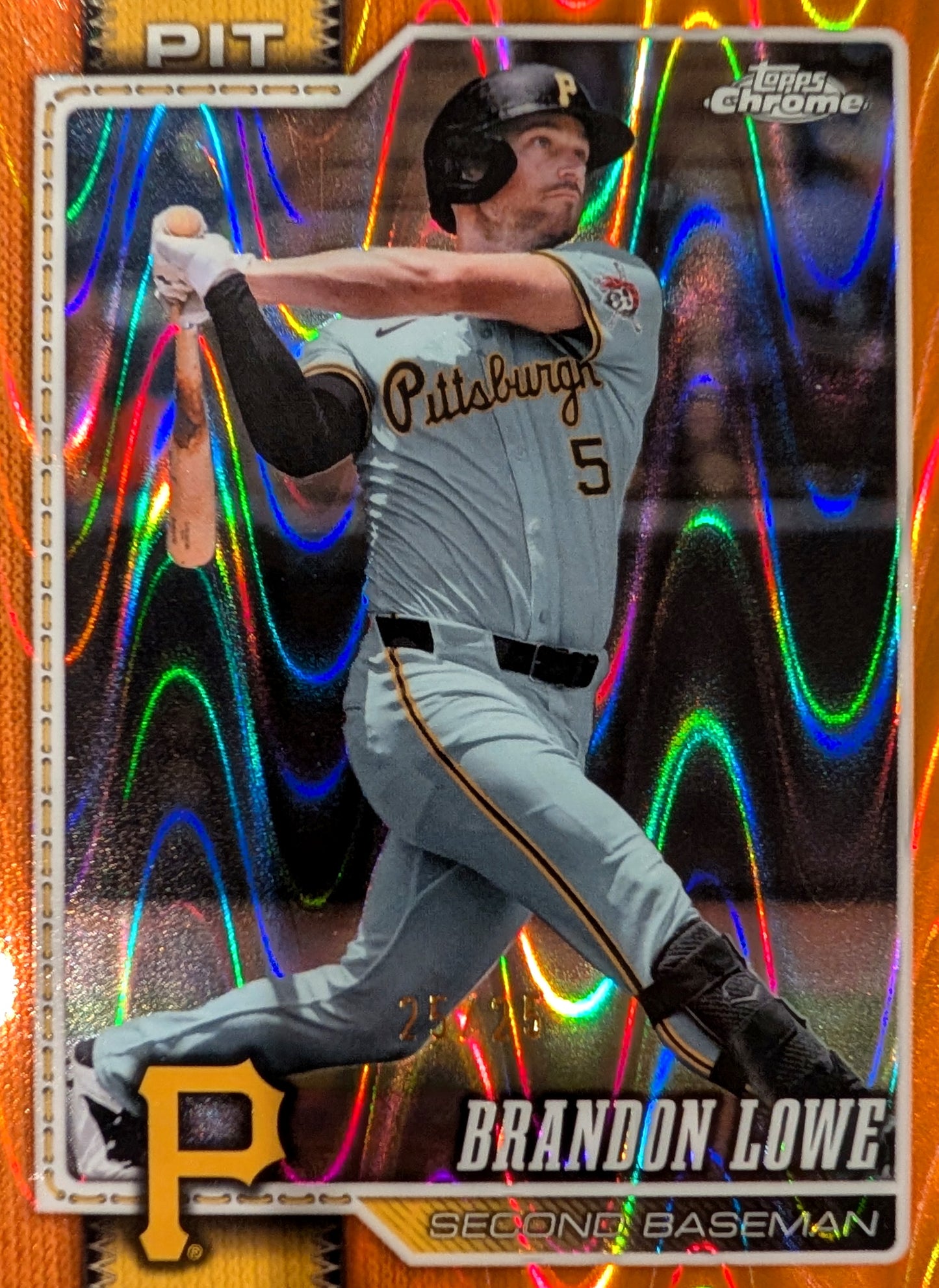2026 Topps Chrome Brandon Lowe Orange Ray Wave Refractor SP /25 #72