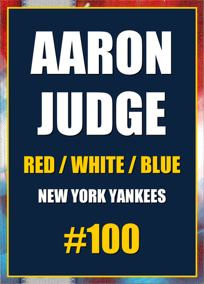 2026 Topps Chrome Aaron Judge Red White & Blue (RWB) Refractor #100
