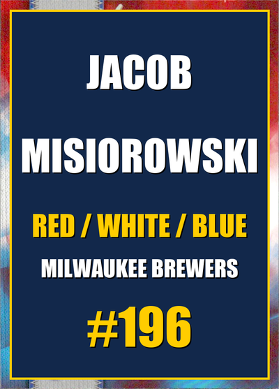 2026 Topps Chrome Jacob Misiorowski Red White & Blue (RWB) Refractor #196
