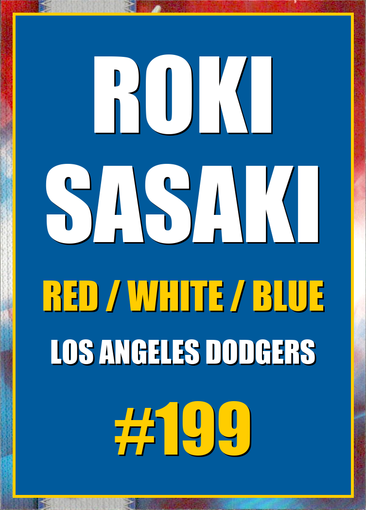 2026 Topps Chrome Roki Sasaki Red White & Blue Refractor #199