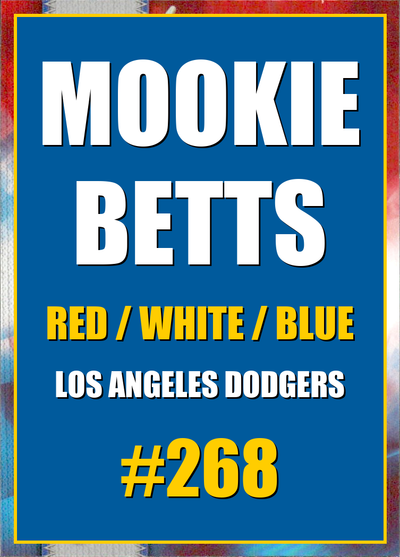 2026 Topps Chrome Mookie Betts Red White & Blue (RWB) Refractor #268