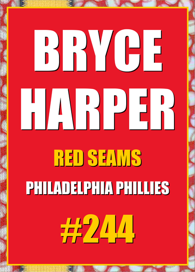 2026 Topps Chrome Bryce Harper Red Seams Refractor #244