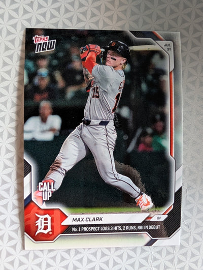 2026 Topps Now #505 Max Clark Call Up - 3 Hits, 2 Runs, RBI in MLB Debut - Detroit Tigers
