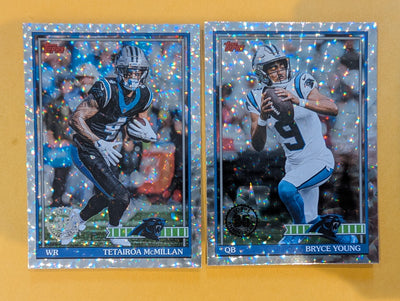 2026 Topps Football Carolina Panthers 1991 Topps Mega Box Crackle Foil Insert Pack - 2 Cards