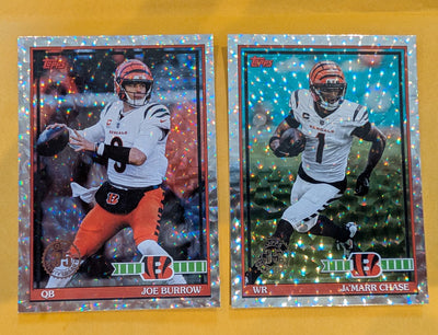 2026 Topps Football Cincinnati Bengals 1991 Topps Mega Box Crackle Foil Insert Pack - 2 Cards