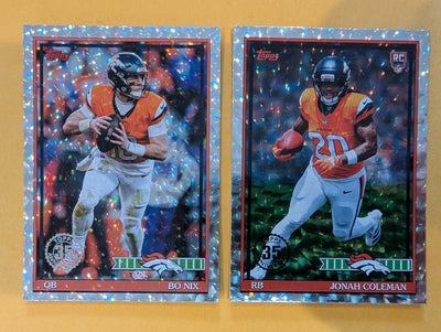 2026 Topps Football Denver Broncos 1991 Topps Mega Box Crackle Foil Insert Pack - 2 Cards