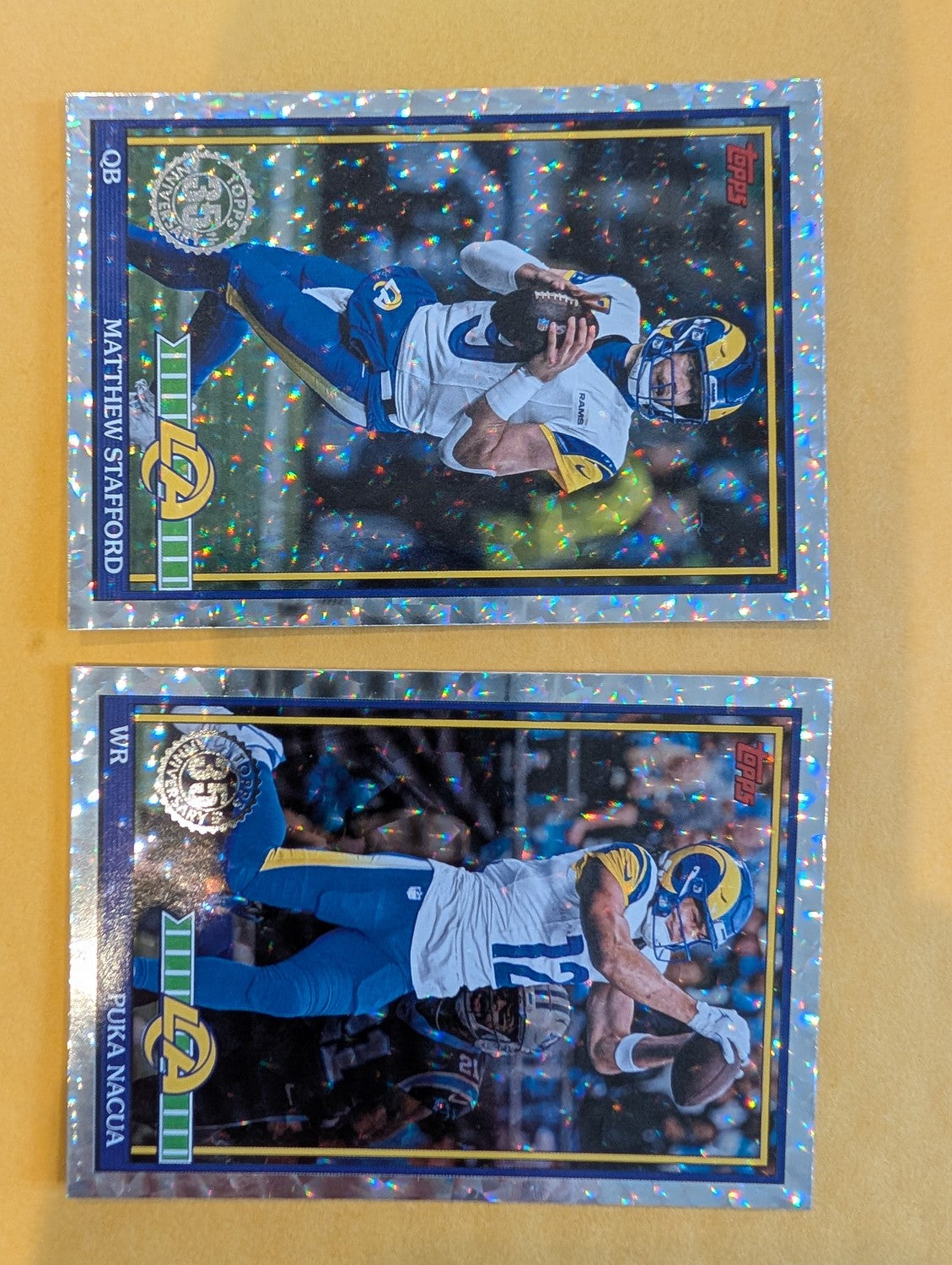 2026 Topps Football Los Angeles Rams 1991 Topps Mega Box Crackle Foil Insert Pack - 2 Cards