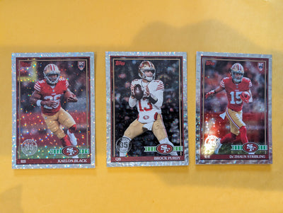 2026 Topps Football San Francisco 49ers 1991 Topps Mega Box Crackle Foil Insert Pack - 3 Cards