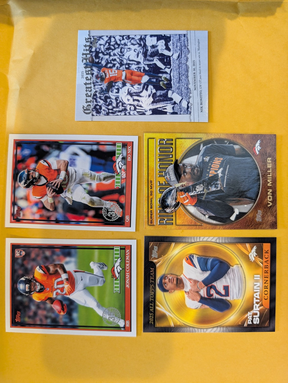 2026 Topps Football Denver Broncos Insert Team Pack - 5 Cards