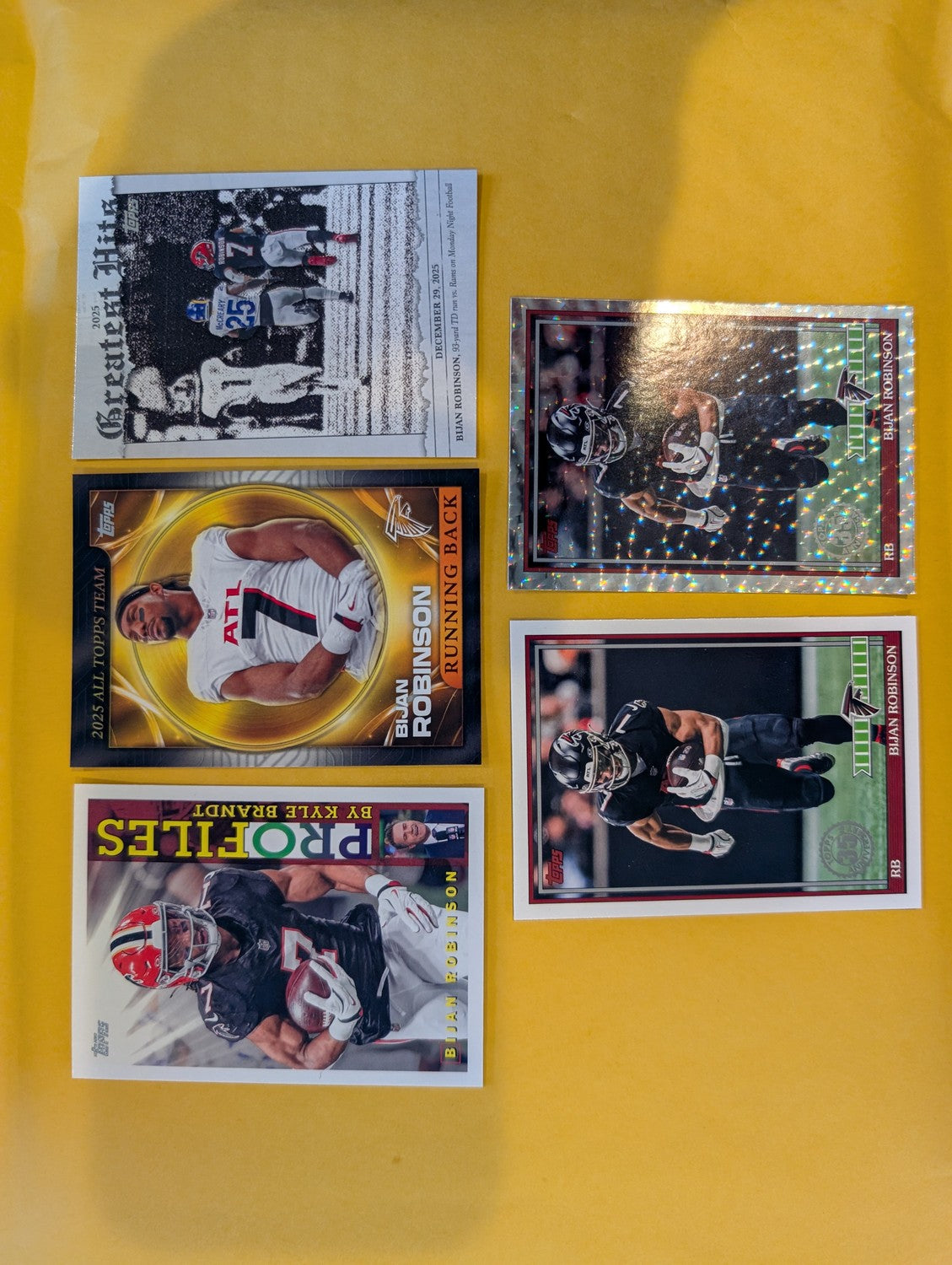 2026 Topps Football Bijan Robinson Atlanta Falcons Insert Player Pack - 5 Cards