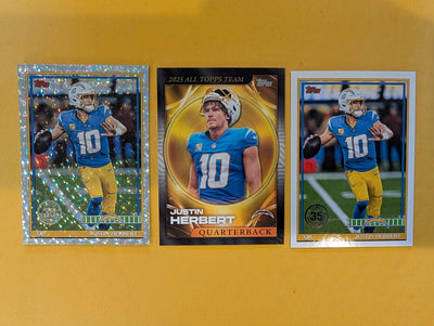 2026 Topps Football Justin Herbert Los Angeles Chargers Insert Player Pack - 3 Cards
