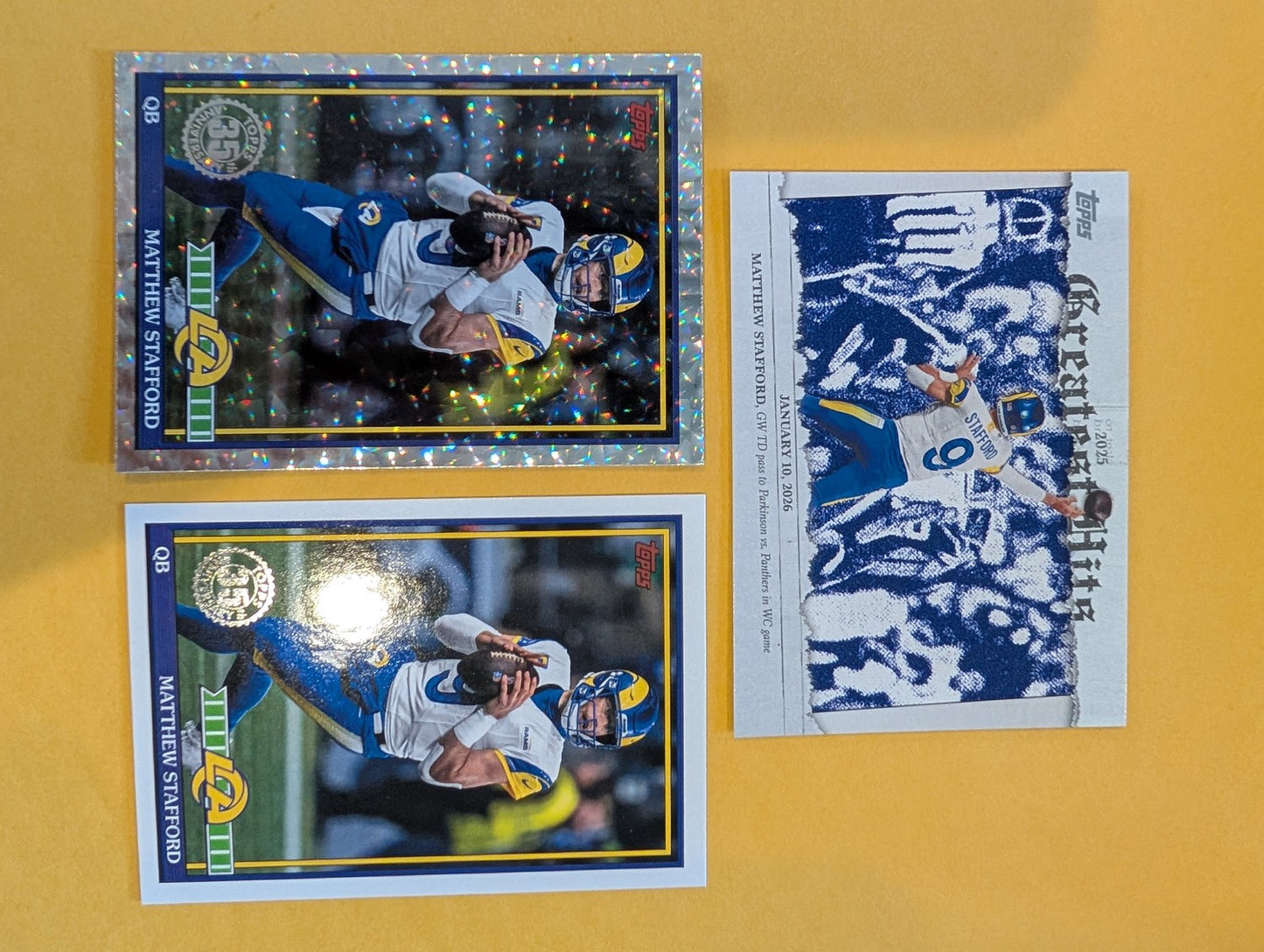 2026 Topps Football Matthew Stafford Los Angeles Rams Insert Player Pack - 3 Cards