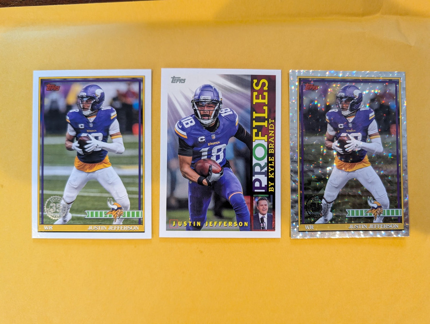 2026 Topps Football Justin Jefferson Minnesota Vikings Insert Player Pack - 3 Cards