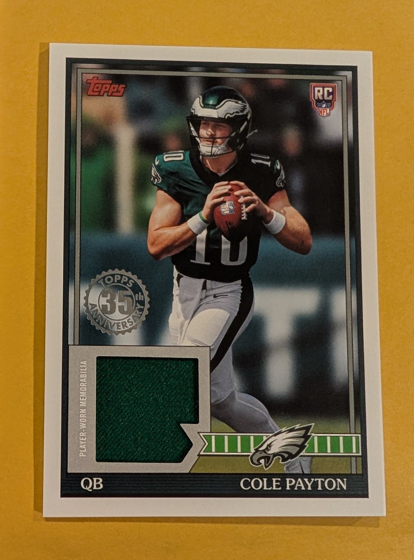 2026 Topps Football Cole Payton Eagles 1991 Rookie Relic RC #91RR-CP
