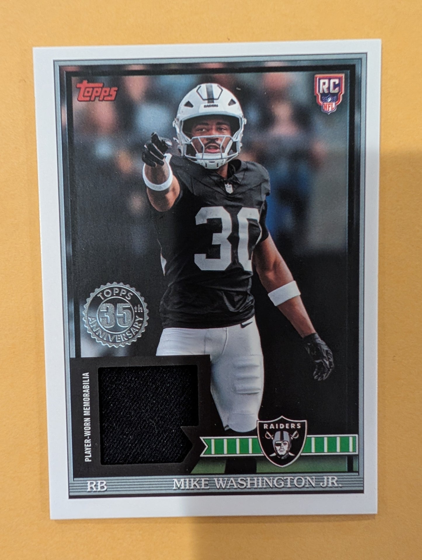 2026 Topps Football Mike Washington Jr Raiders 1991 Rookie Relic RC #91RR-MW
