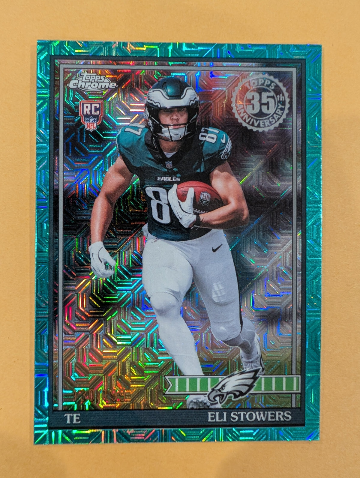 2026 Topps Football Eli Stowers Eagles 1991 Chrome Aqua SP /199 RC #91TRC-39