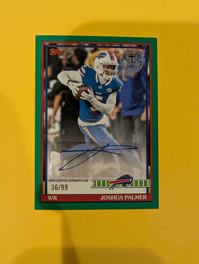 2026 Topps Football Joshua Palmer Autograph #91AC-JPA Green /99 - front