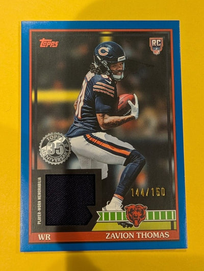 2026 Topps Football Zavion Thomas 1991 Topps Rookie Relic Blue /150 #91RR-ZT