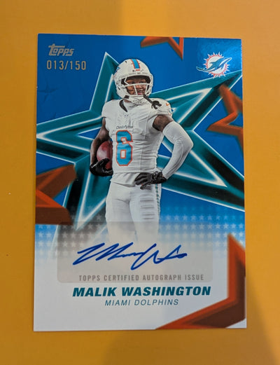2026 Topps Football Malik Washington Dolphins NFL Stars Auto Blue SP /150
