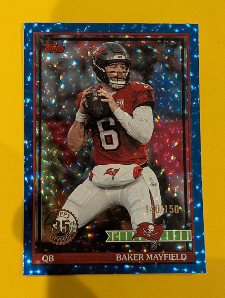 2026 Topps Football Baker Mayfield 1991 Topps Football Blue Crackle /150 #91TF-32